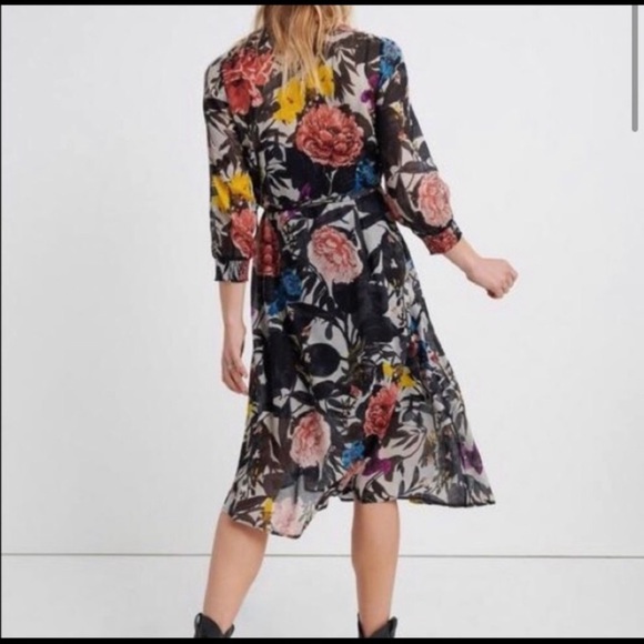Lucky Brand Abstract Floral Wrap Dress new no tag - Picture 3 of 3